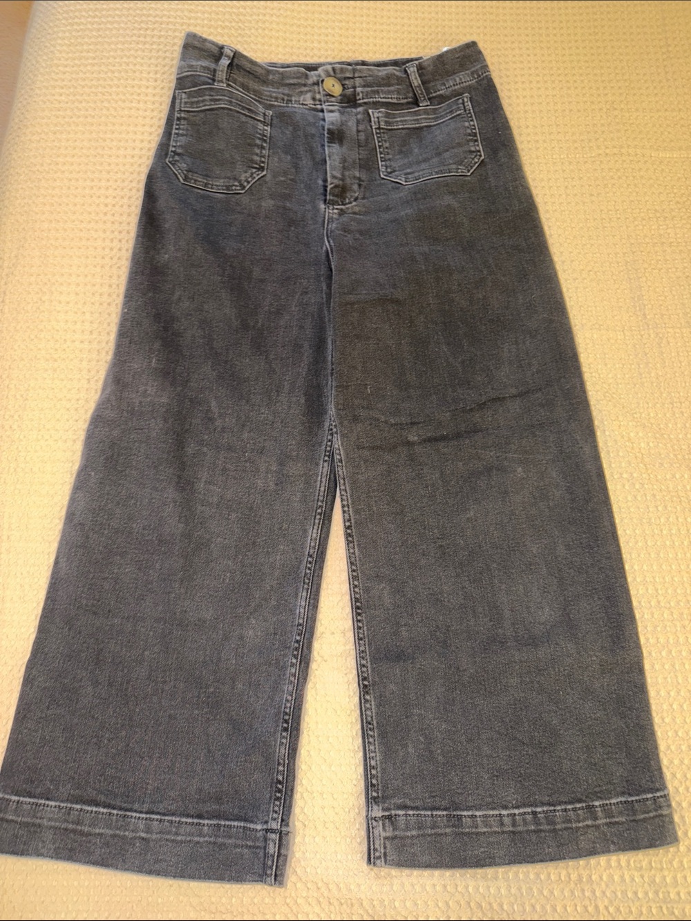 Pilcro Wide-Leg Jeans in Washed Blue-Gray
